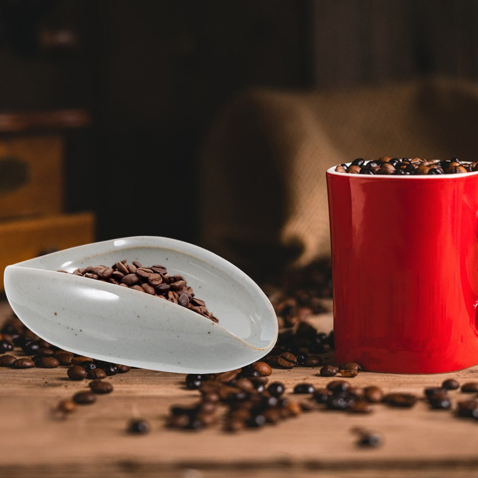 Coffee Tea Bean Leaf - Plateau de dosage en céramique pour