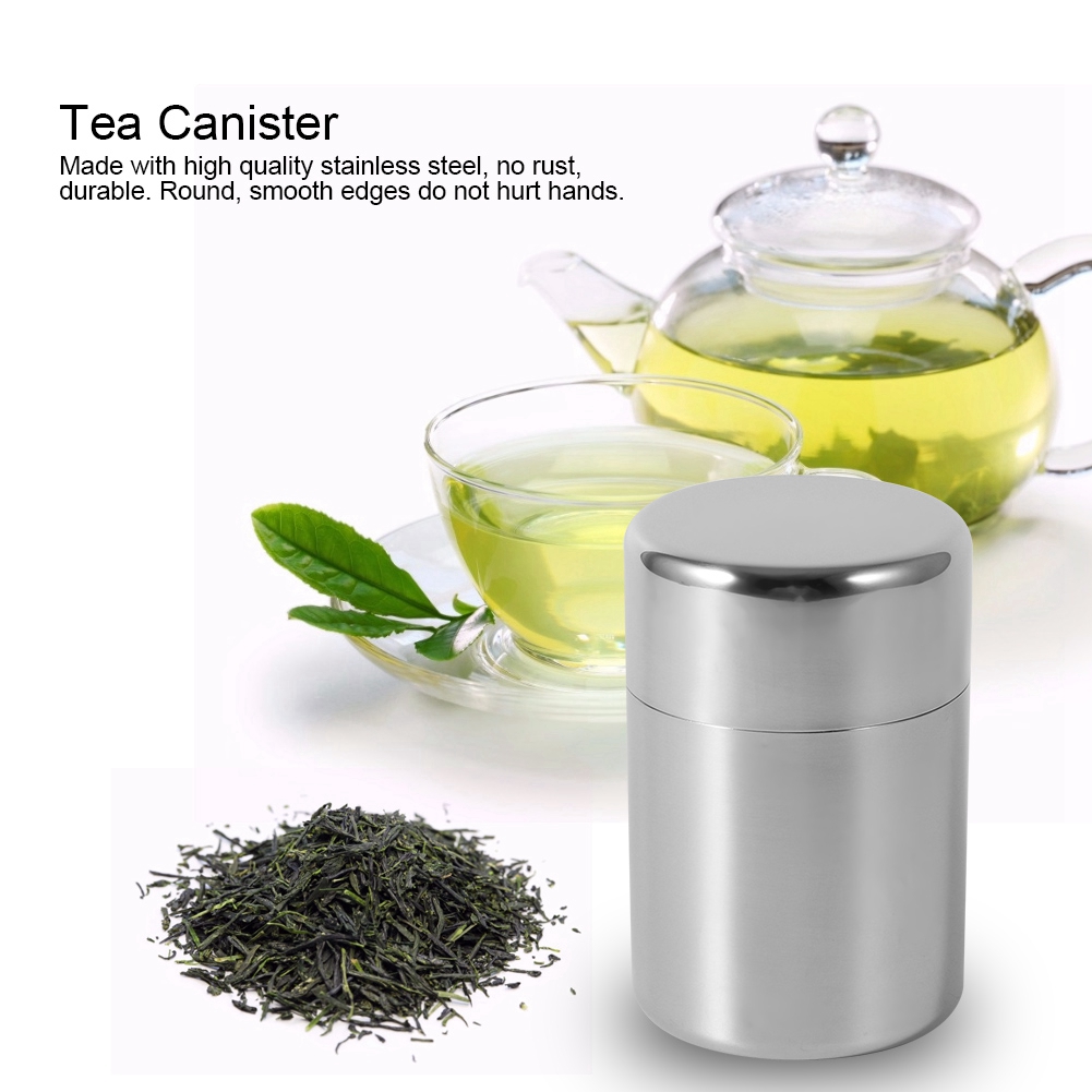 Canister Coffee Sugar Tea - Boîte à thé en acier inoxydable,