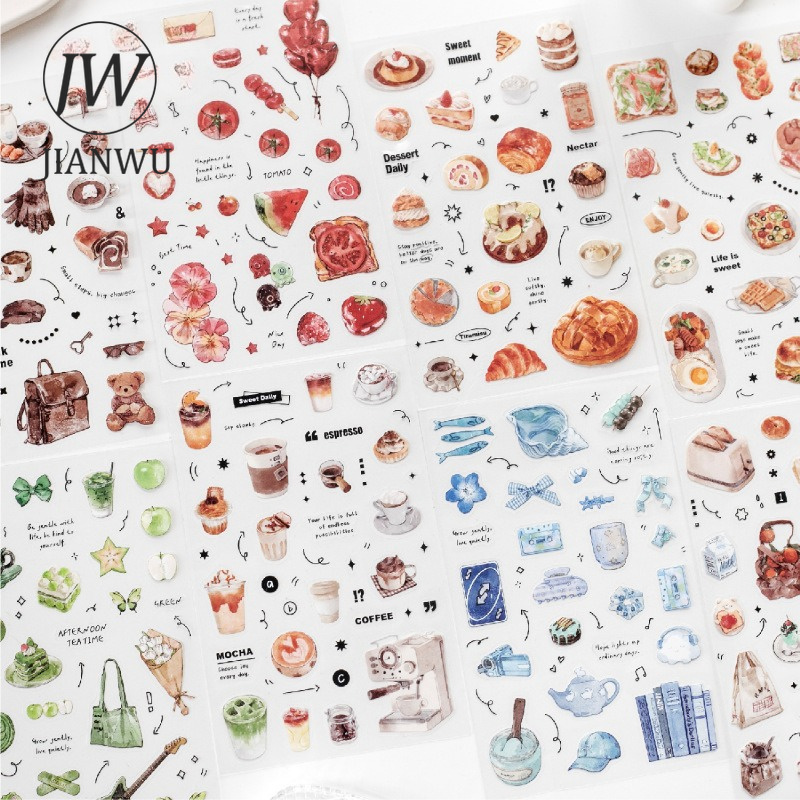 Coffee Tea Journal - JIANWU Autocollant PET Vintage Thème Café,