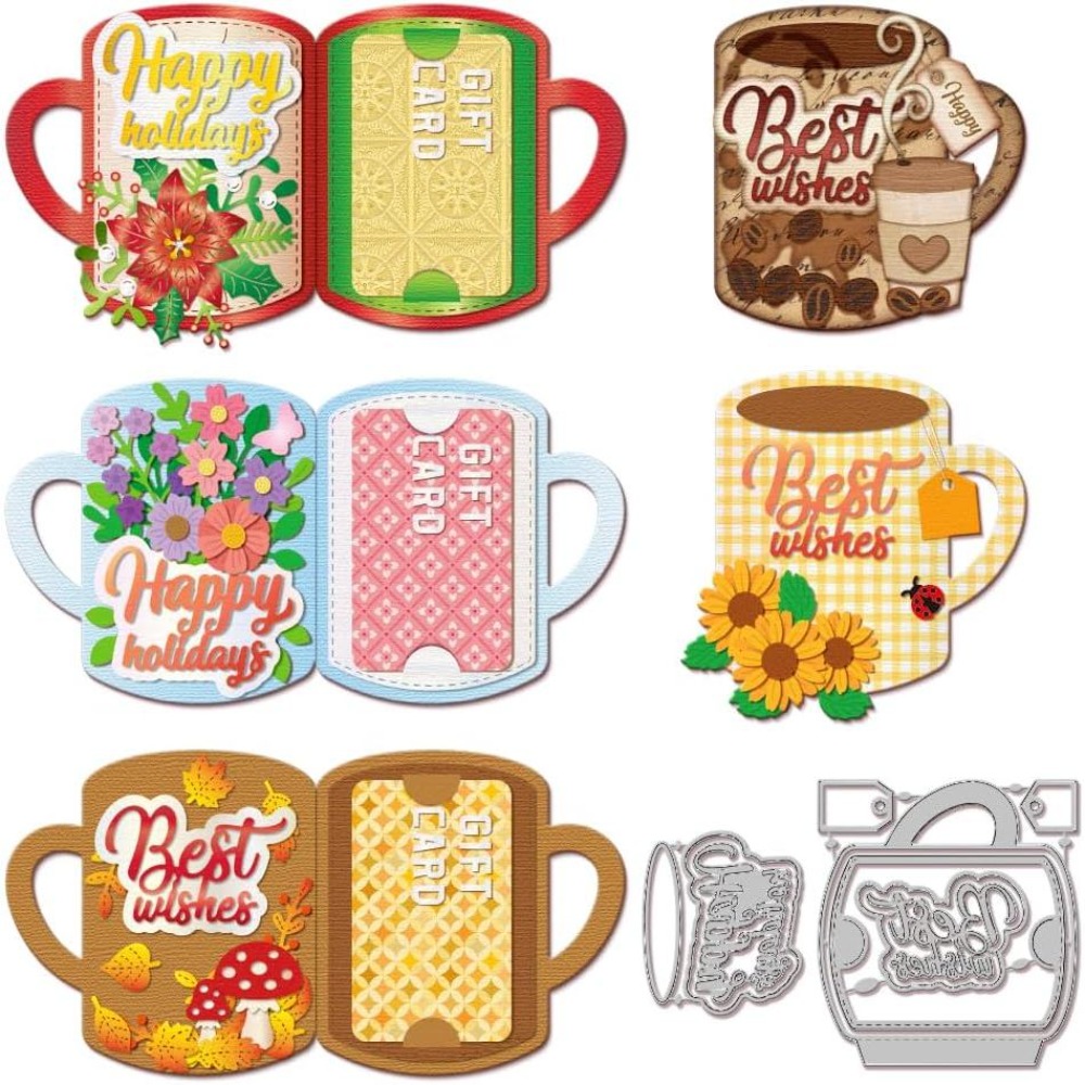 Coffee Tea Journal - Matrices de découpe pour porte-carte cadeau