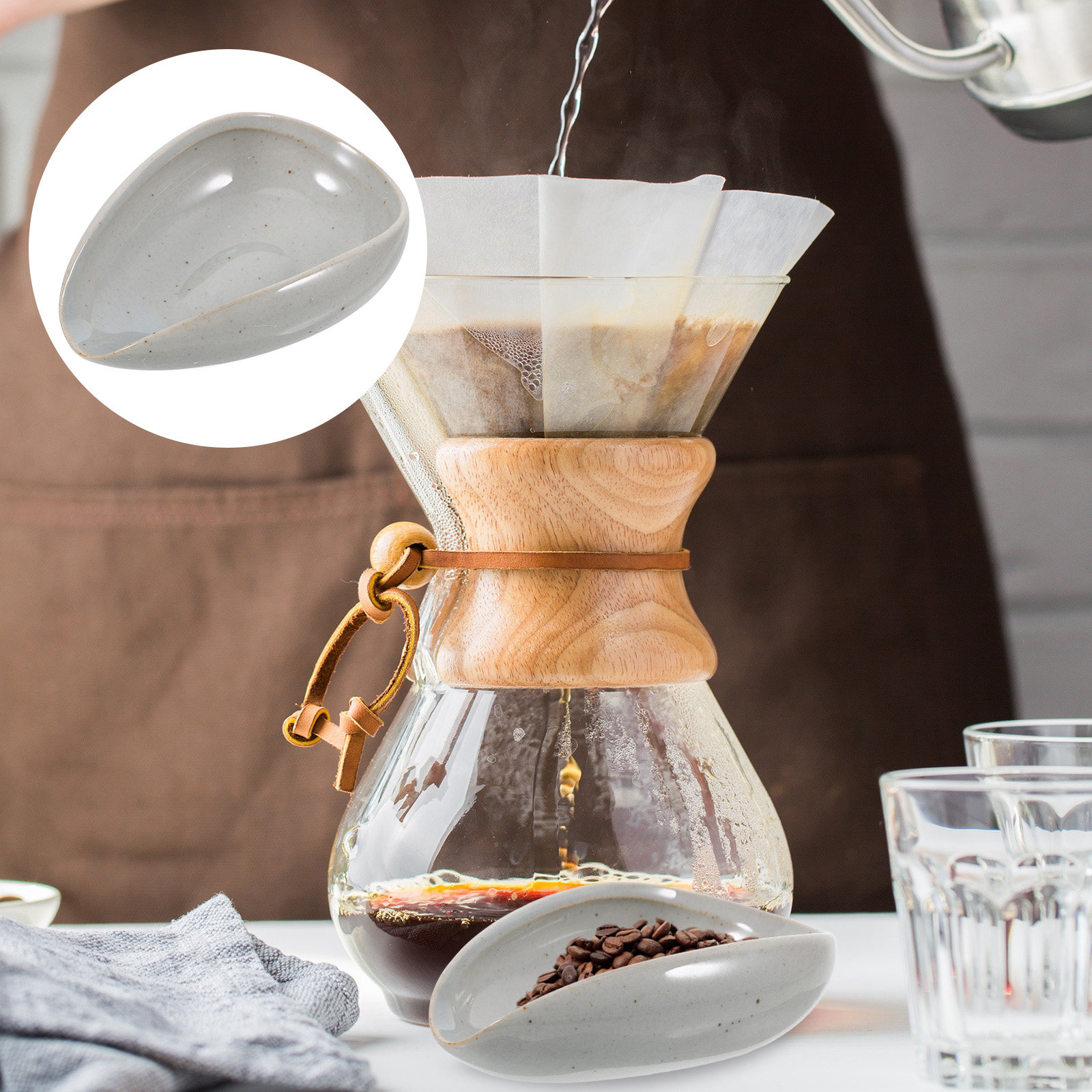 Coffee Tea Bean Leaf - Plateau en céramique pour grains de