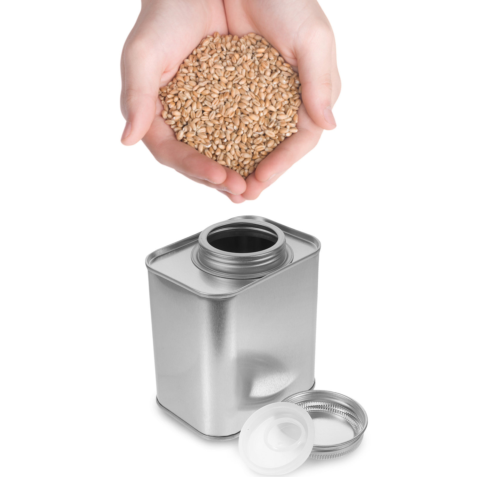 Canister Coffee Sugar Tea - 4 boîtes en fer blanc pour