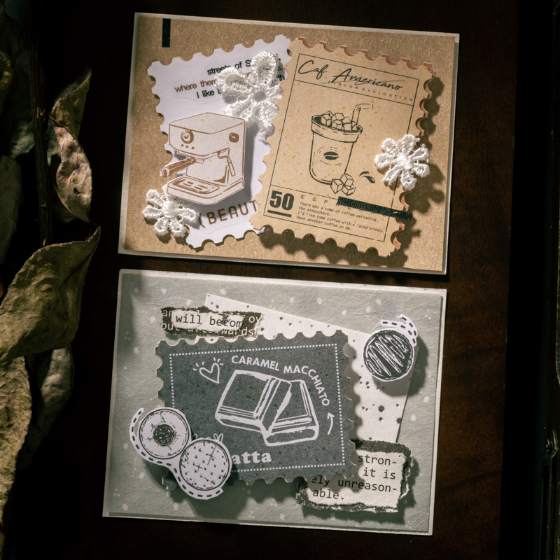 Coffee Tea Journal - Lot de 45 autocollants vintage Journal