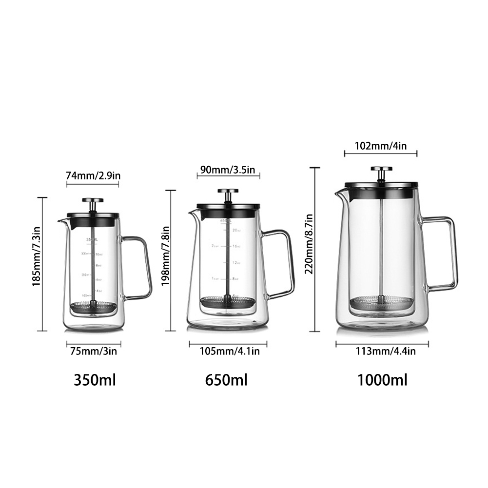 Pot à presse française Double  - French Press Glass avis et prix