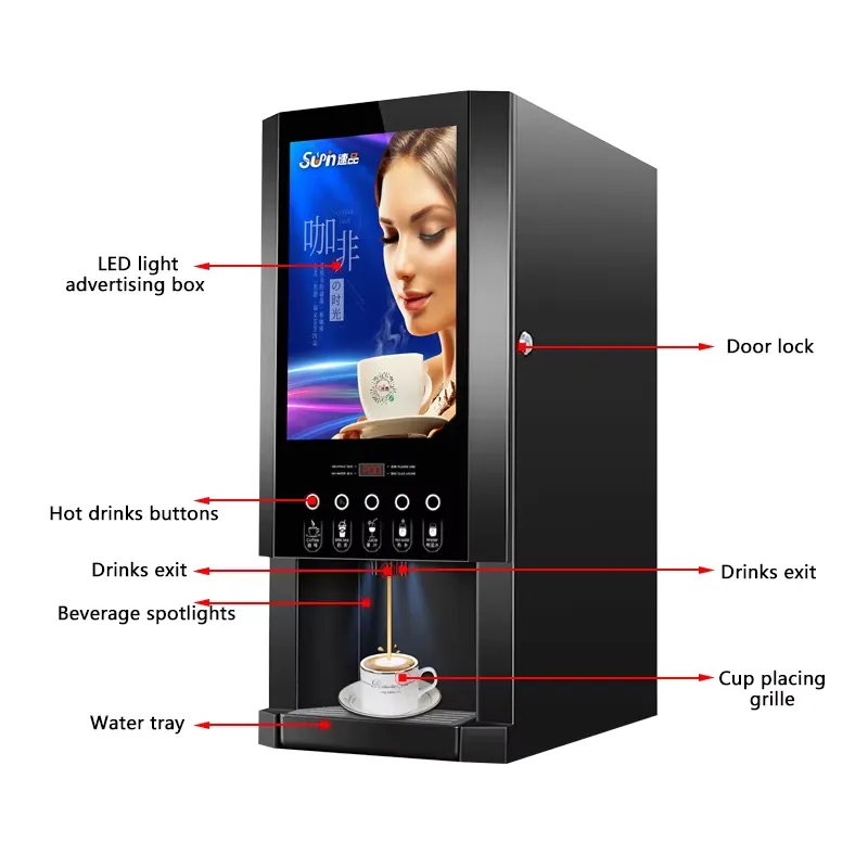 Machine à café instantanée E30 - Coffee Tea Vending Machine For Office avis et prix