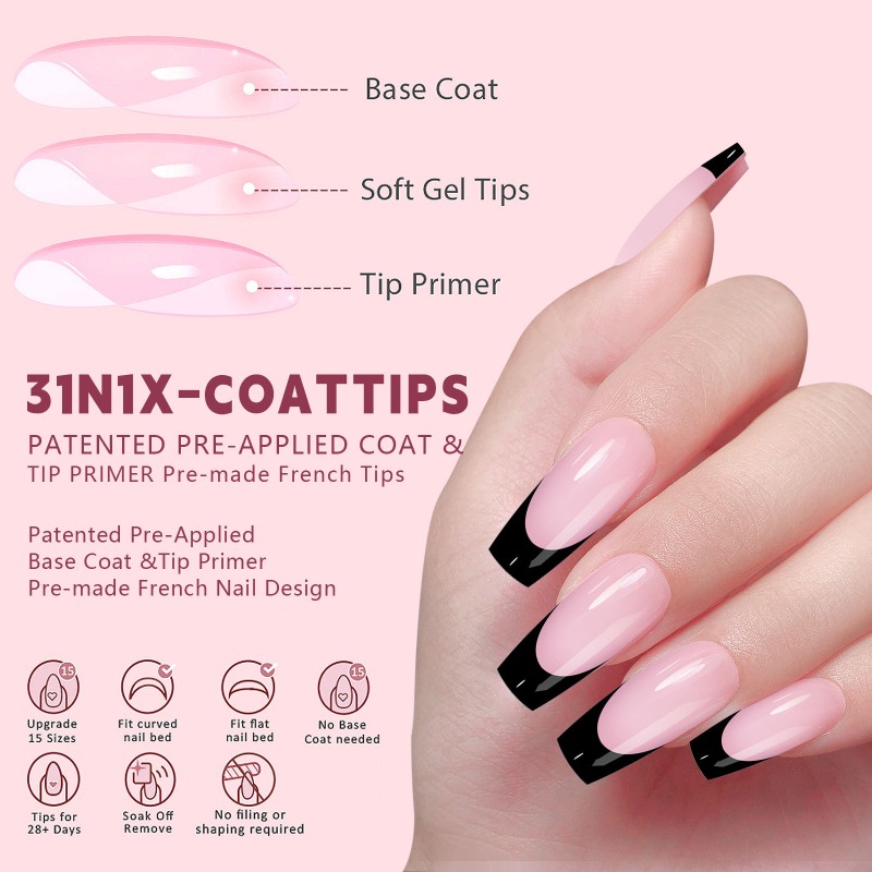 150 pièces/boîte Faux ongles e - French Press Glass avis et prix