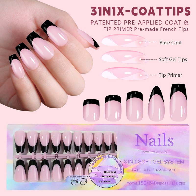 150 pièces/boîte Faux ongles e - French Press Glass avis et prix