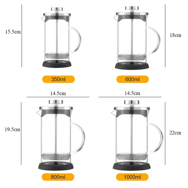 Cafetière à piston 350-1000 ml - French Press Glass avis et prix