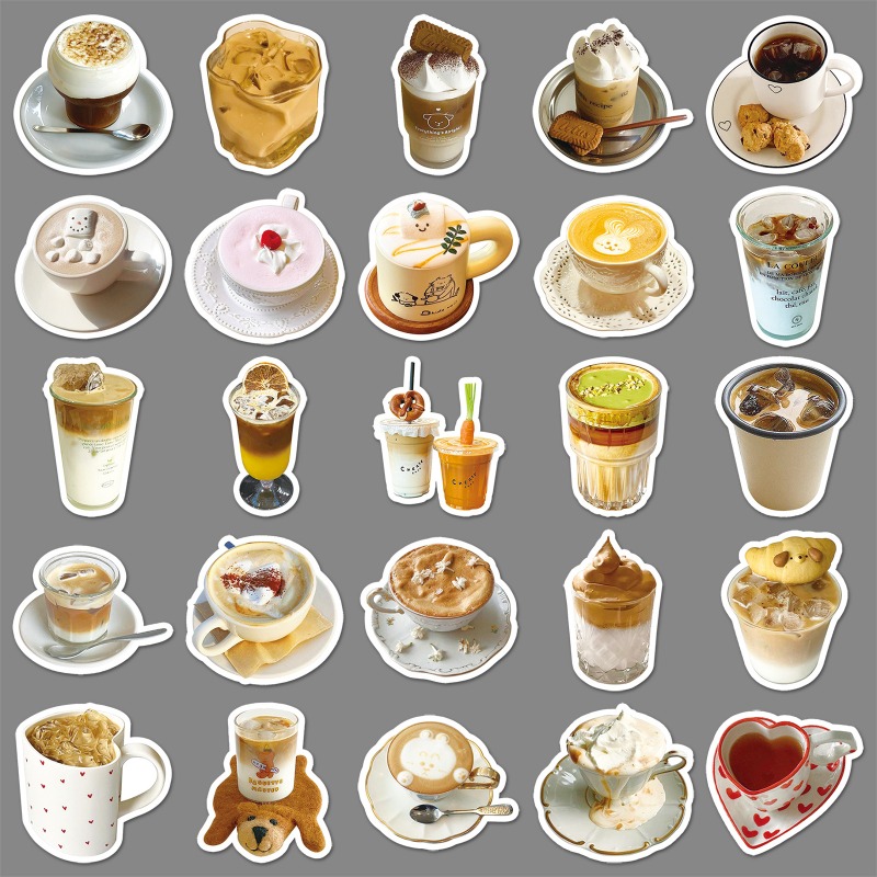 50 autocollants décoratifs imp - Coffee Tea Journal avis et prix