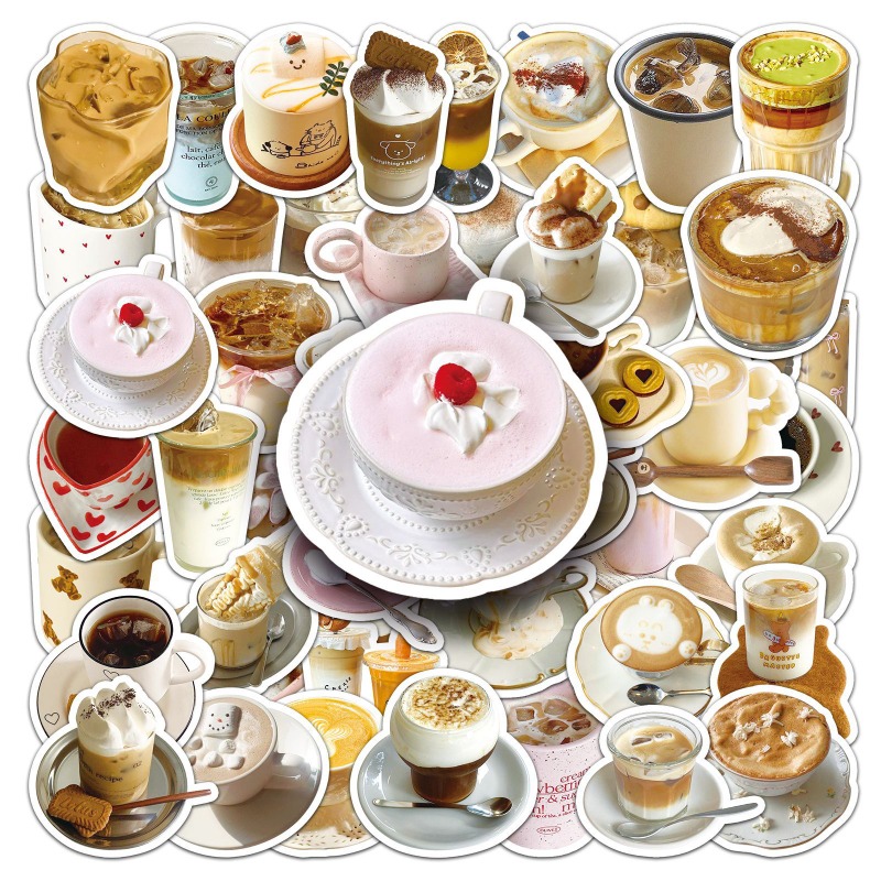 50 autocollants décoratifs imp - Coffee Tea Journal avis et prix