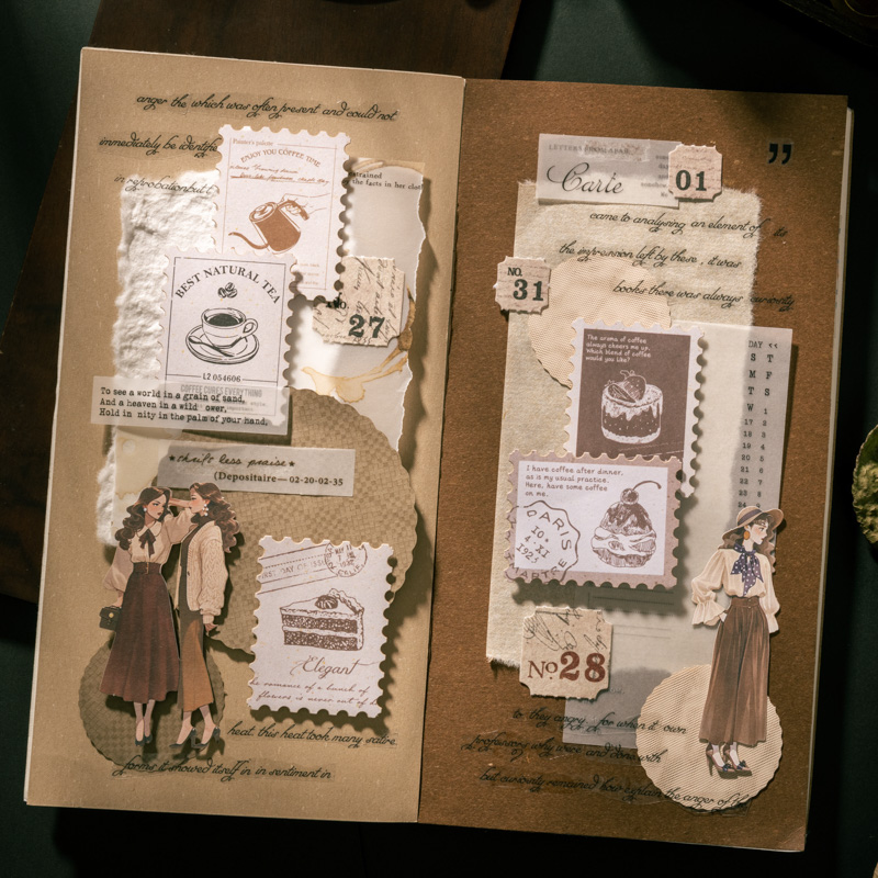 Lot de 45 autocollants vintage - Coffee Tea Journal avis et prix